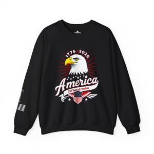 Custom American Eagle Unisex Sweatshirt, 250 Years of Freedom Design, USA Patriotic Apparel, Independence Day Gift,