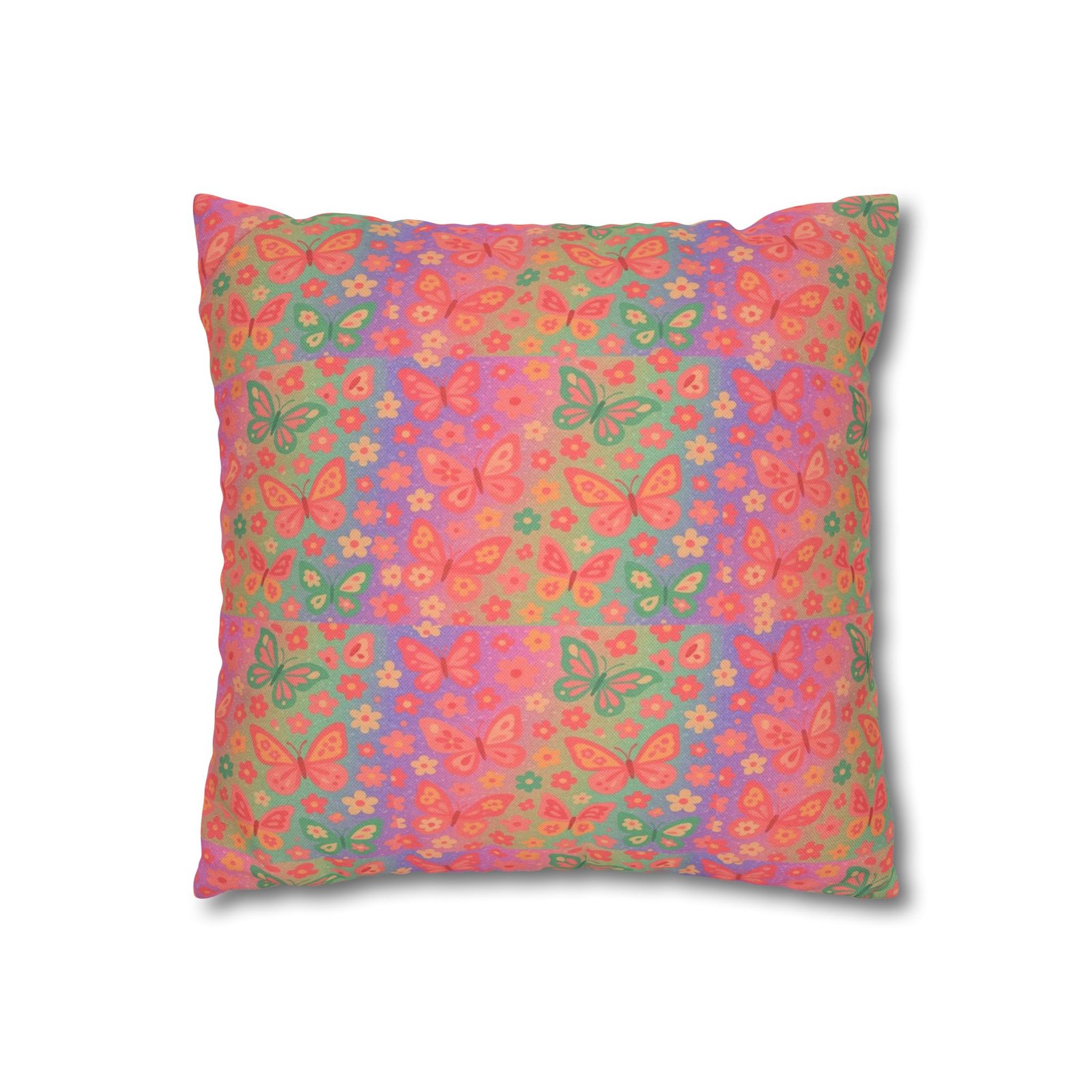 Watercolor Floral Pattern Spun Polyester Pillowcase | Square Decorative Pillow - Image 4