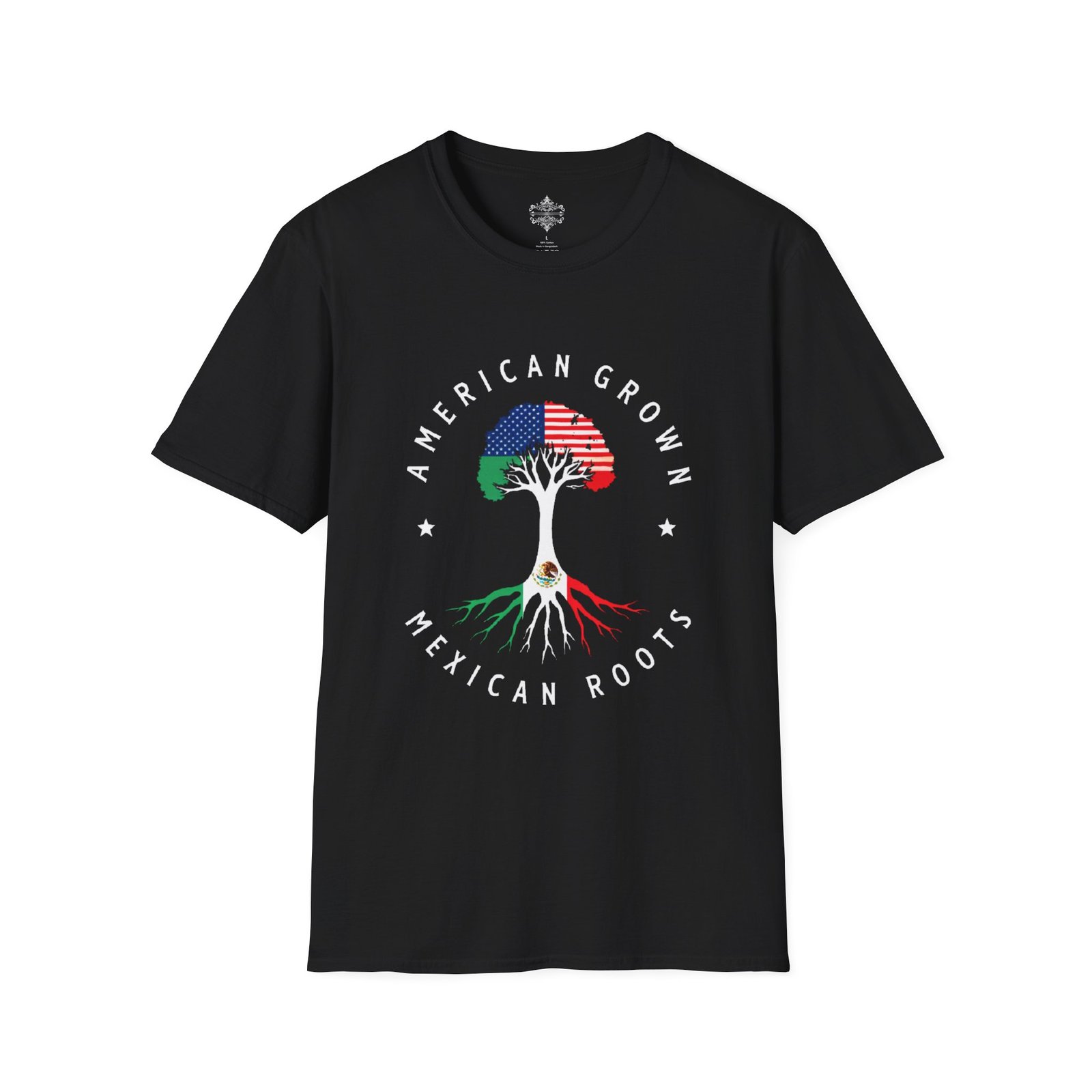 American Grown Mexican Roots Shirt, Unisex Softstyle Tee, Cultural Pride Apparel, Gift for Heritage Celebrations, USA Mexico Roots - Image 5