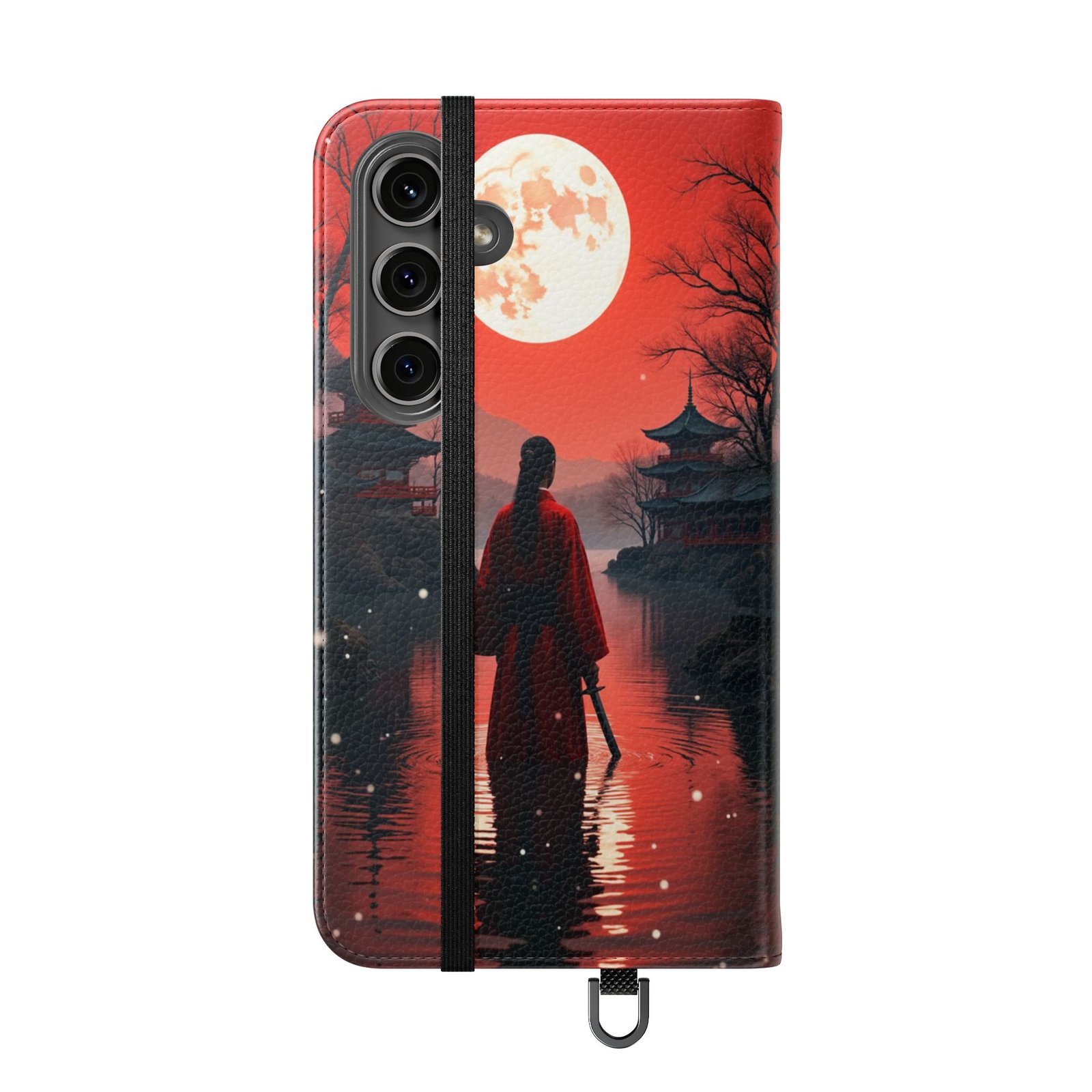 Samsung Galaxy S24, Moonlit Samurai Flip Cases, Travel Phone Cover, Gift for Anime Lovers, Japanese Art, Stylish Accessory - Image 7