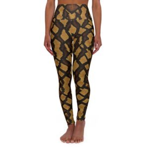 Brown Snake Skin Pattern Leggings | High Waisted Yoga Leggings