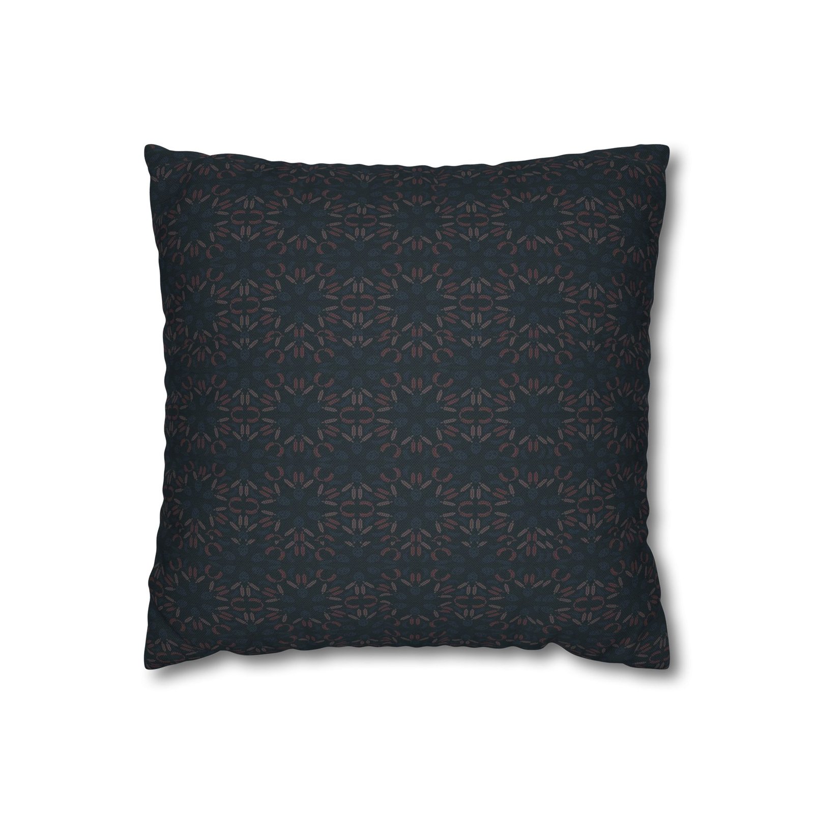 Dark Geometric Mosaic Pillowcase | Spun Polyester Square Pillowcase - Image 2