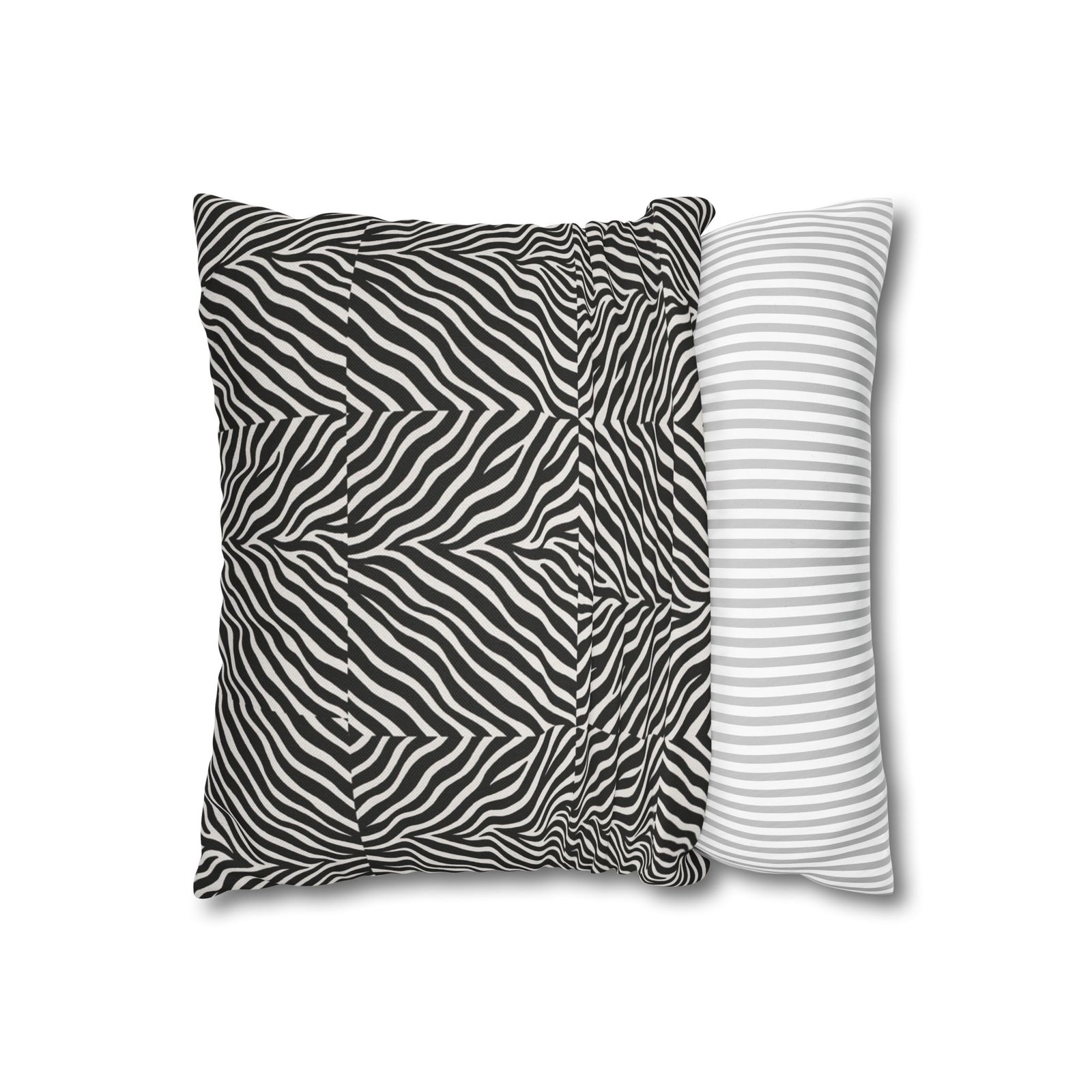 Black White Zebra Stripe Pillowcase | Animal Print Square Pillowcase - Image 5