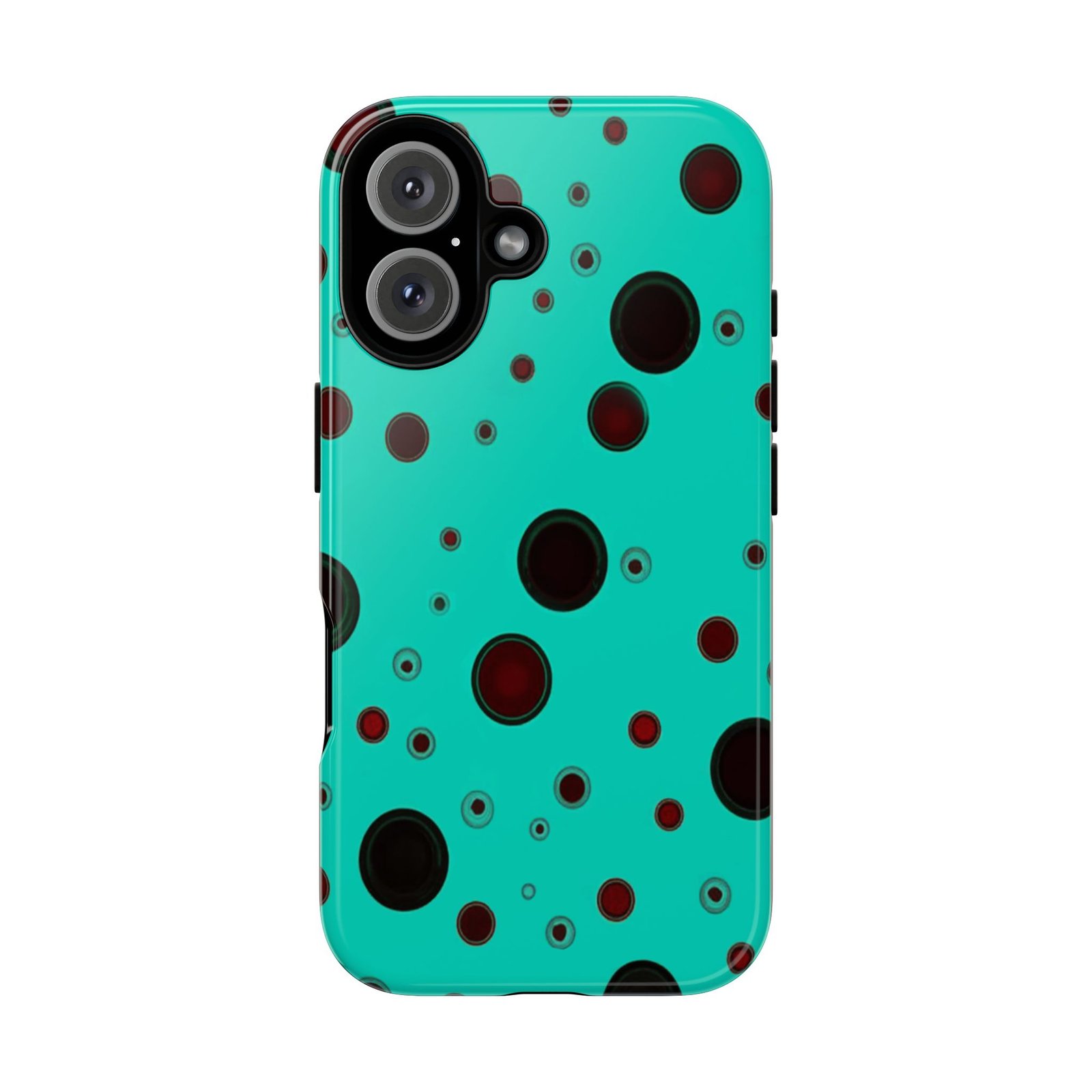 Phone Case, iPhone 16 Tough Case with Vibrant Bubble Design, Bold Protective Cover, Hard Shell Skin, Protective Phone Shell, iPhone