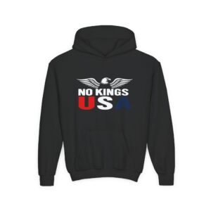 No Kings USA Hoodie | Eagle Graphic, Patriotic Red White Blue