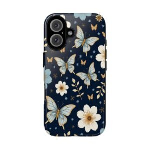 iPhone 16 Butterfly Phone Case  Tough Cases for Nature Lovers, Floral Phone Cover, Gift for Her, Butterfly Pattern
