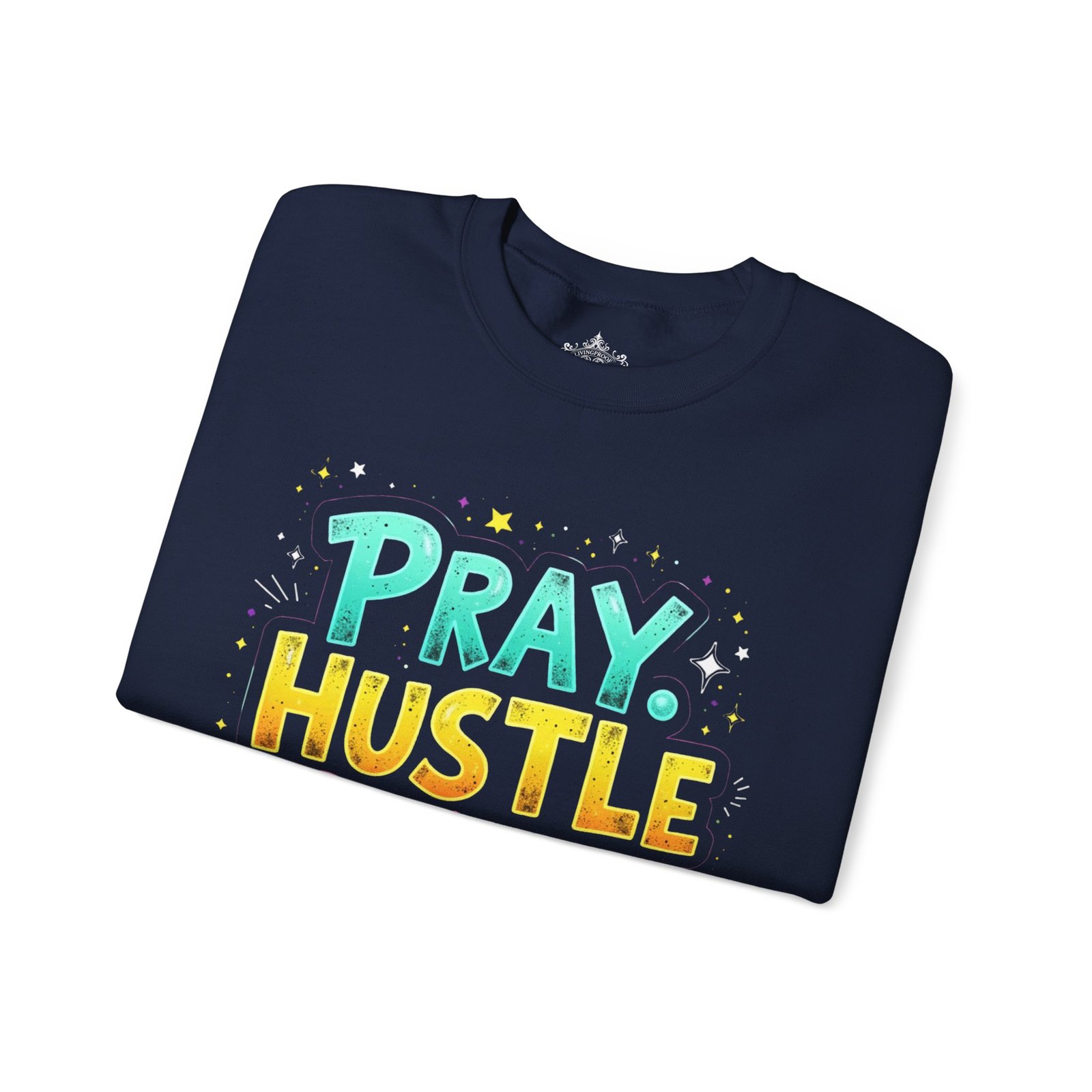 Pray Hustle Shine Crewneck Sweatshirt | Motivational Gift, Cozy Attire, Unisex Sweater, Spiritual Vibes, Everyday Wear - Image 7