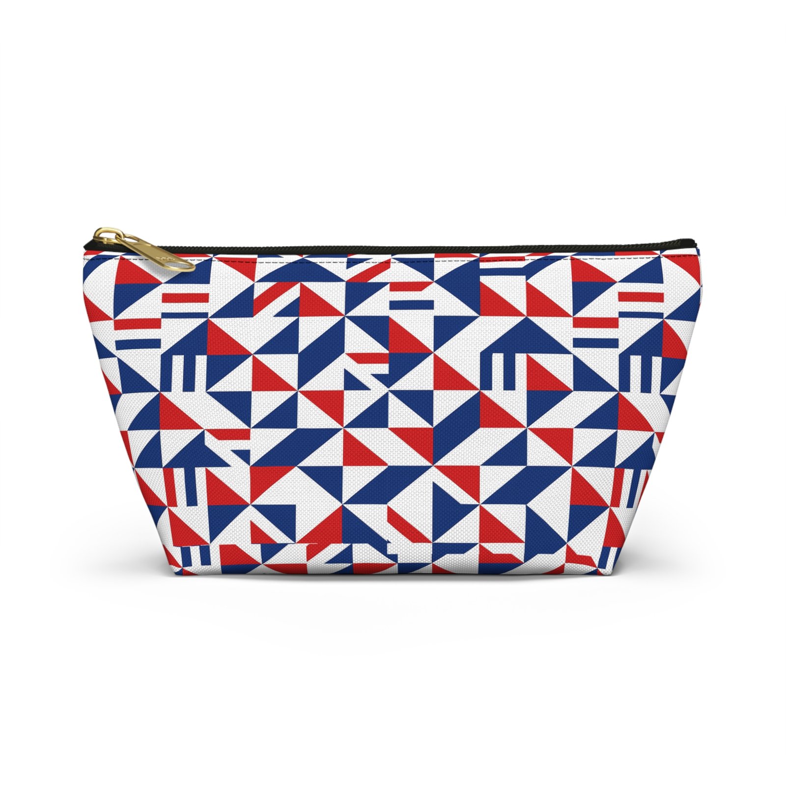 Red White Blue Geometric Pattern Accessory Pouch - Image 9