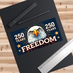 Patriotic 250 Freedom Bumper Sticker, America 250th Birthday, Vinyl Decal for Cars, Trucks, and Laptops, Semiquincentennial Celebration