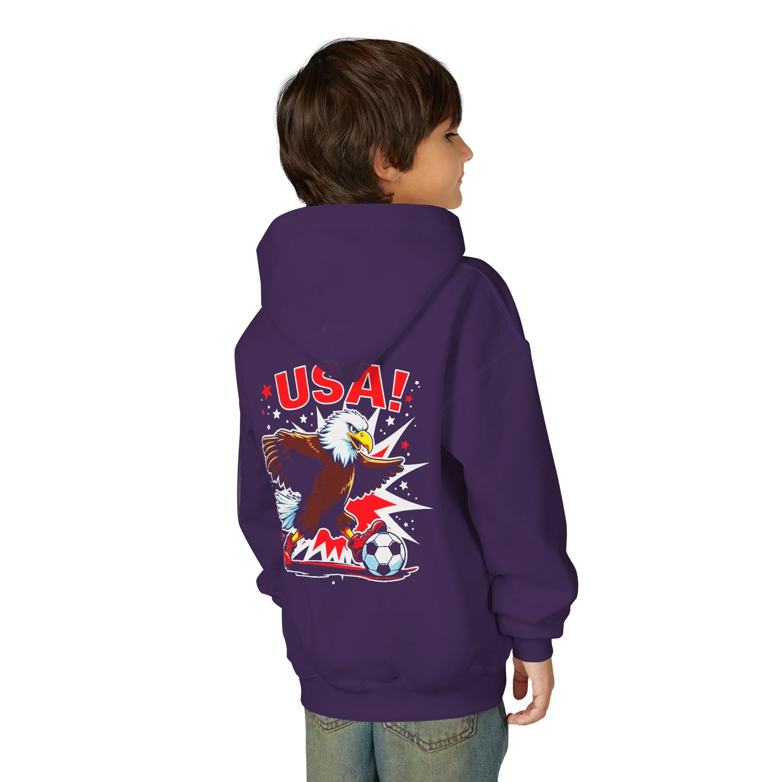 USA Eagle Soccer Hoodie | Youth Hooded Sweatshirt - Image 32