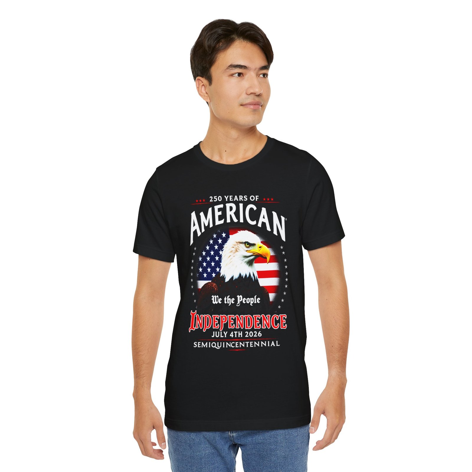 We The People Unisex Jersey Short Sleeve Tee, American Semiquincentennial T-shirt, Patriotic Shirt, USA Bicentennial Top, Independence Day - Image 5