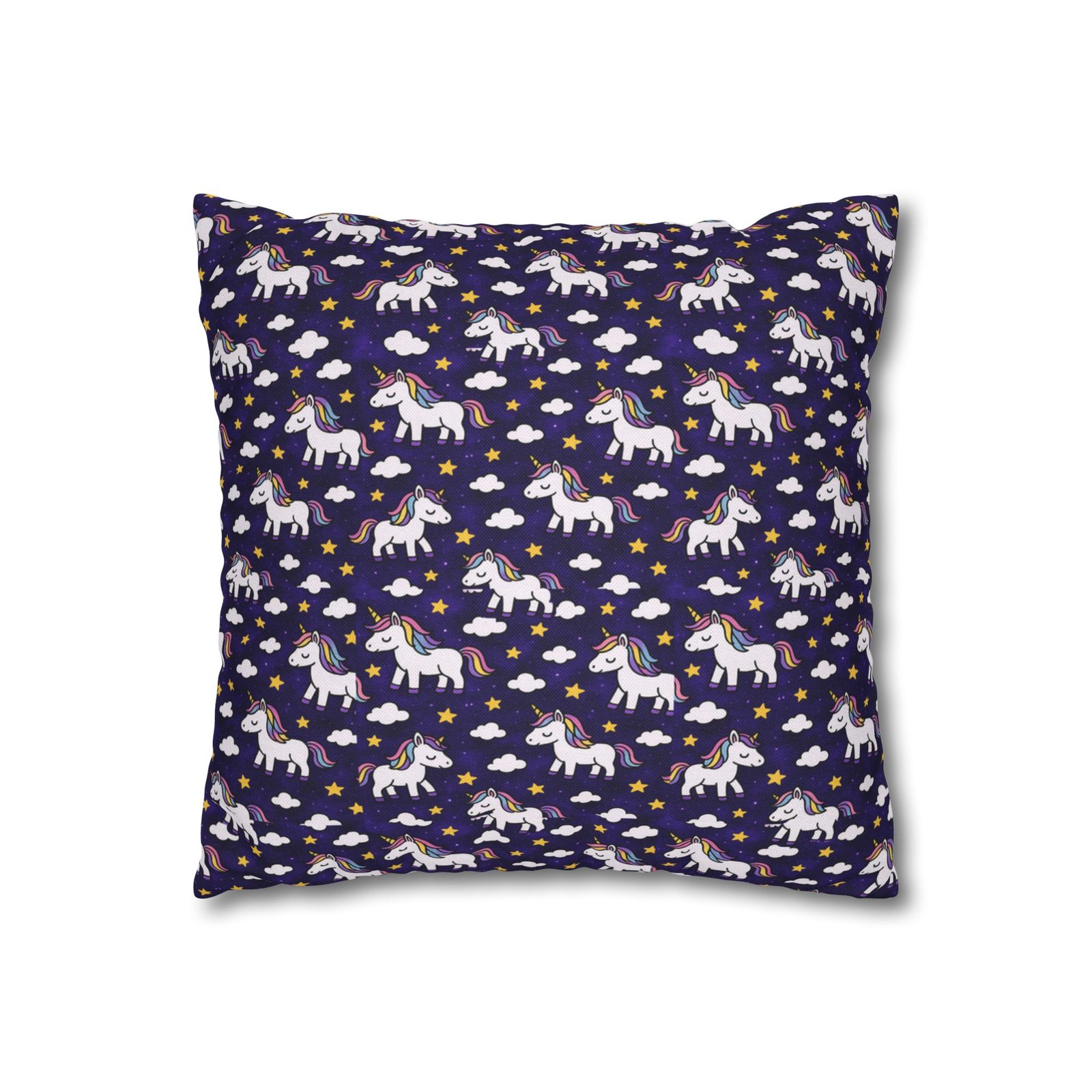 Unicorn Pattern Pillowcase | Square Polyester Throw Pillow Cover - Image 4