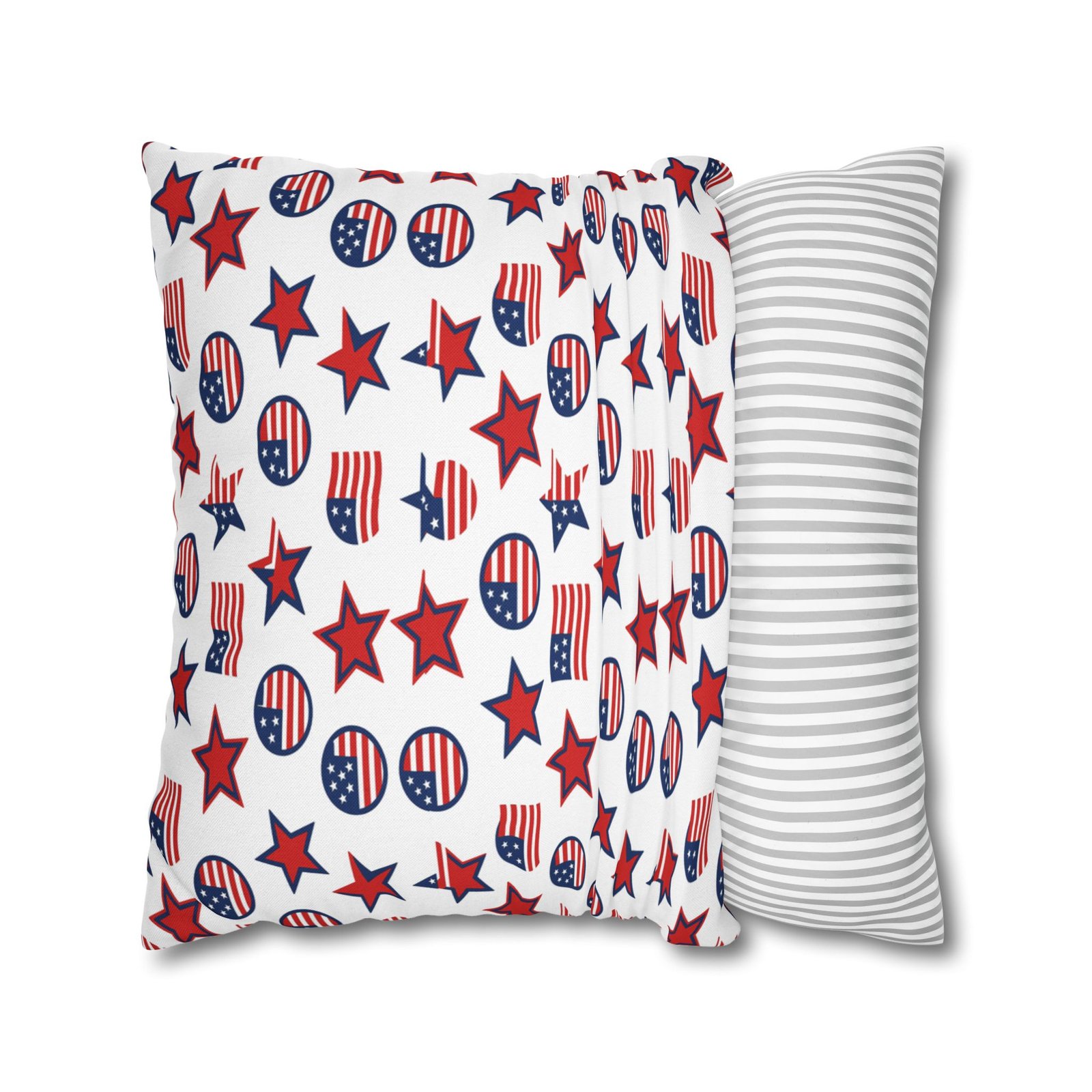 Patriotic Stars and Flags Pillowcase | American Flag Pattern Pillow - Image 20