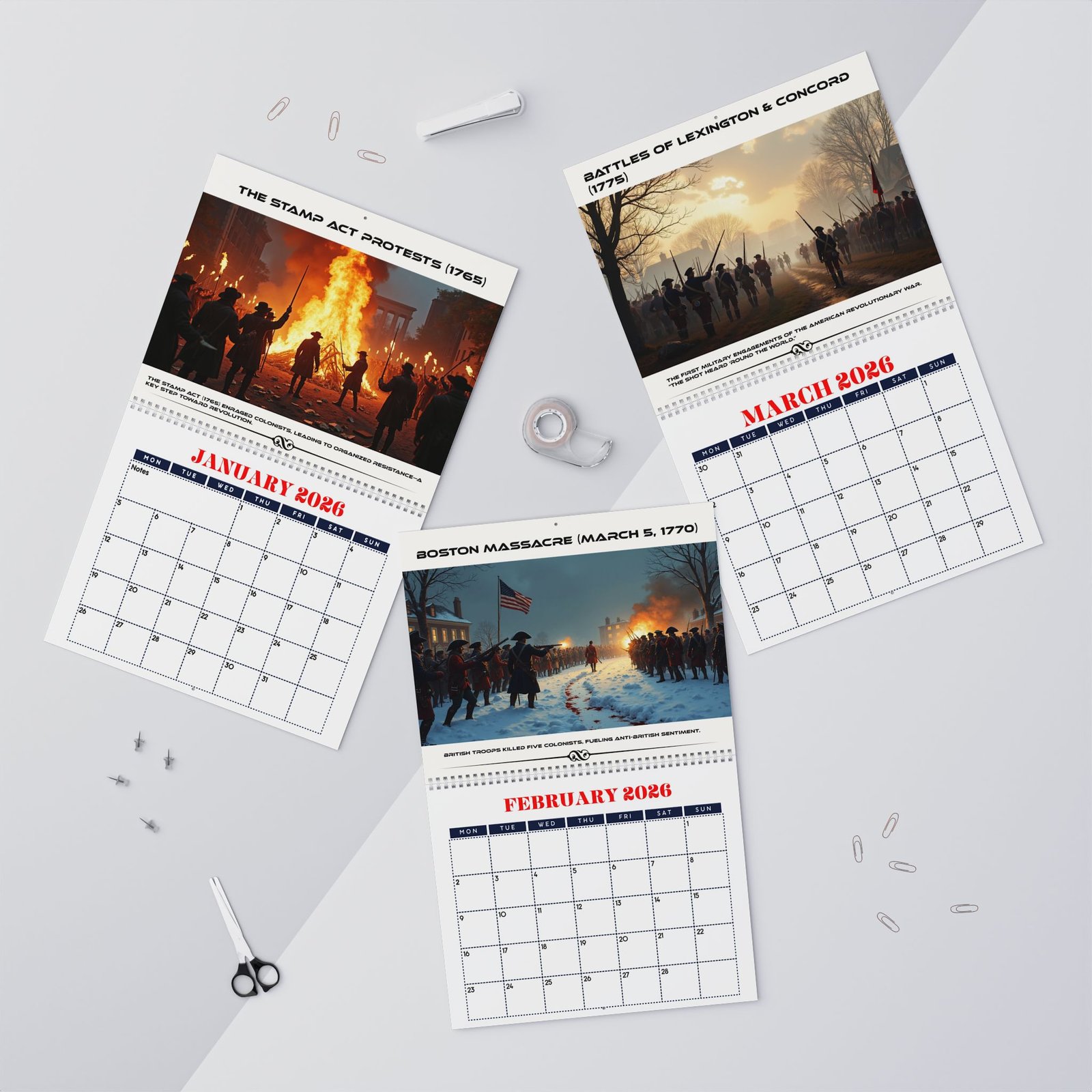 2026 Semiquincentennial Minimalist Calendar, America 250 Wall Calendar, 1776-2026 Patriotic Planner, U.S. 250th Anniversary Gift - Image 10