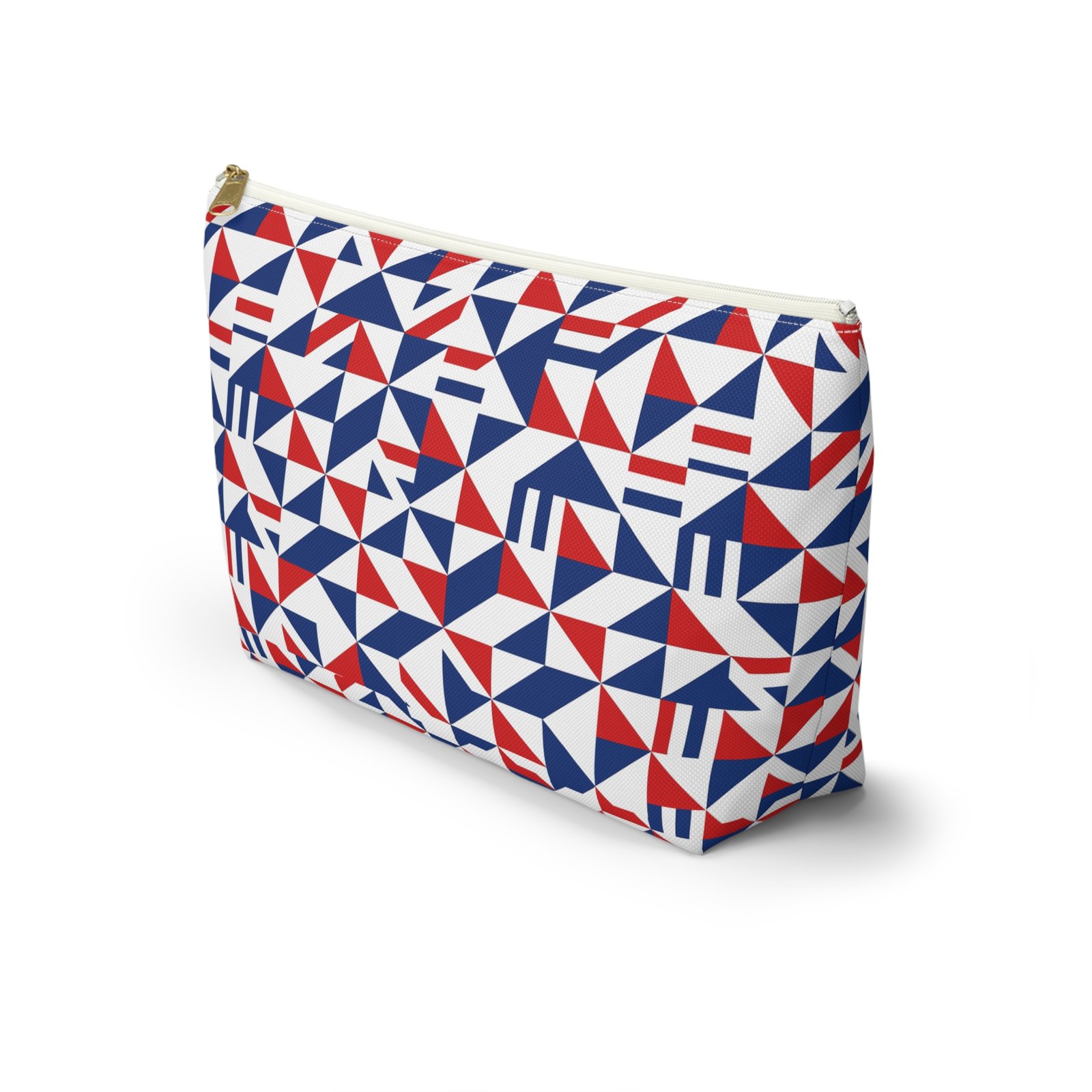 Red White Blue Geometric Pattern Accessory Pouch - Image 7