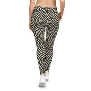 Zebra Print Leggings, Animal Print Pants, Black and White Leggings, Women's Yoga Tights, Stretchy Workout Leggings
