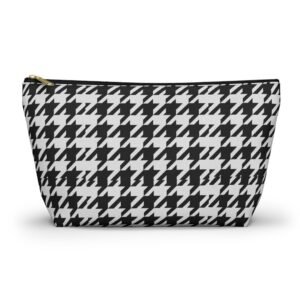 Black and White Houndstooth Accessory Pouch