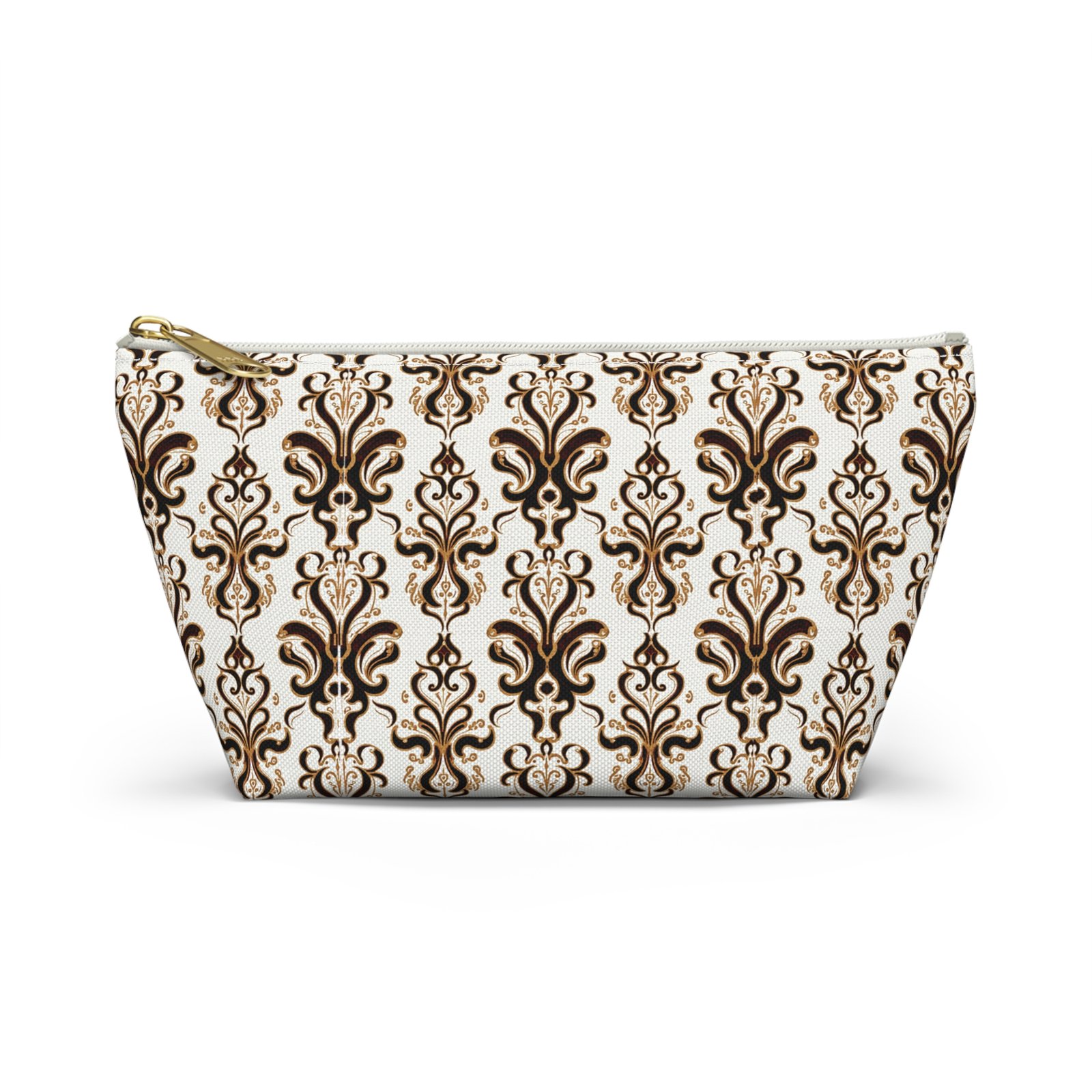 Brown Damask Pattern Accessory Pouch - Image 13