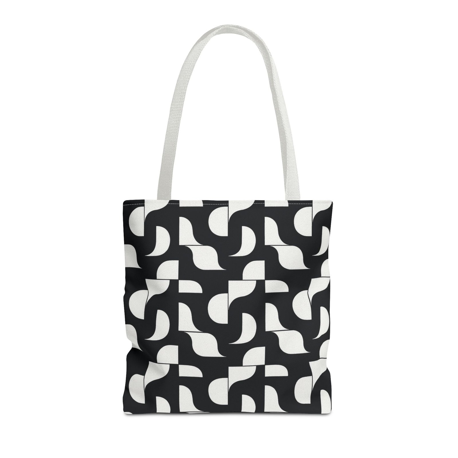 Monochrome Geometric Tote Bag, Black and White Patterned Shopping Bag, Stylish Shoulder Bag, Reusable Grocery Tote, Eco-Friendly Carryall, - Image 17