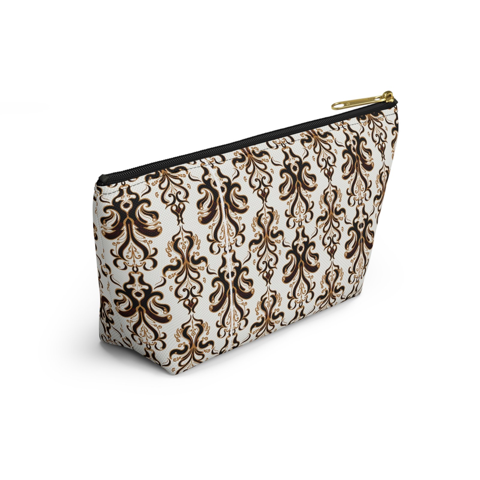 Brown Damask Pattern Accessory Pouch - Image 12