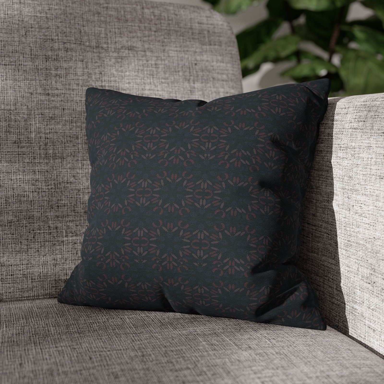 Dark Geometric Mosaic Pillowcase | Spun Polyester Square Pillowcase - Image 6