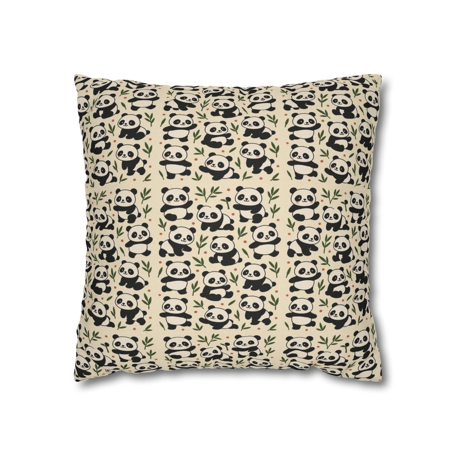 Panda Pattern Pillowcase | Square Spun Polyester Decorative Pillow - Image 7