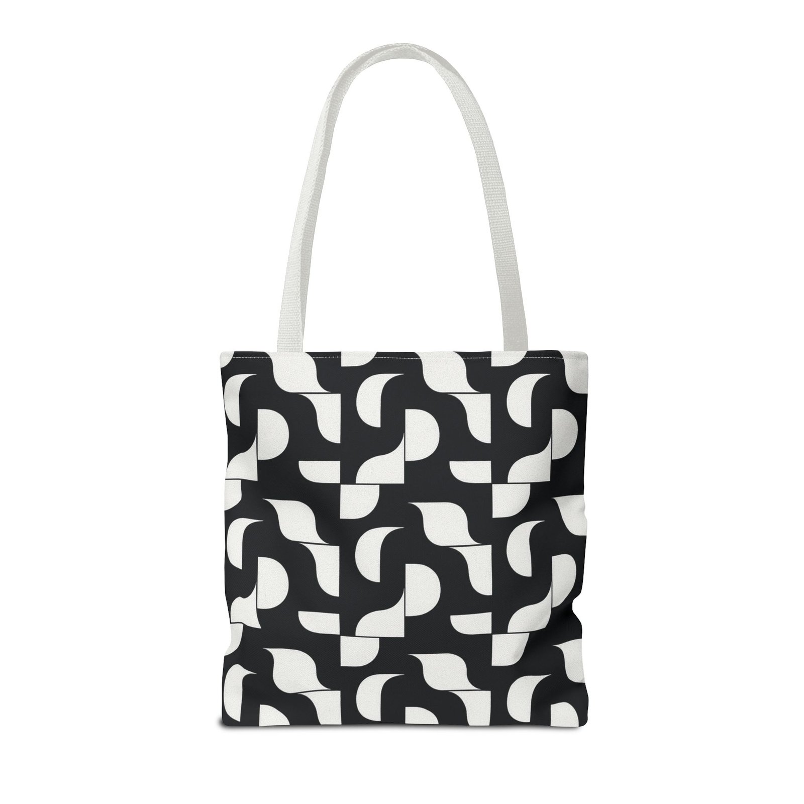 Monochrome Geometric Tote Bag, Black and White Patterned Shopping Bag, Stylish Shoulder Bag, Reusable Grocery Tote, Eco-Friendly Carryall, - Image 18