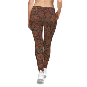 Bohemian Print Leggings, Women's Yoga Pants, Boho Chic Stretchy Leggings, Hippie Festival Wear, Floral Pattern Leggings
