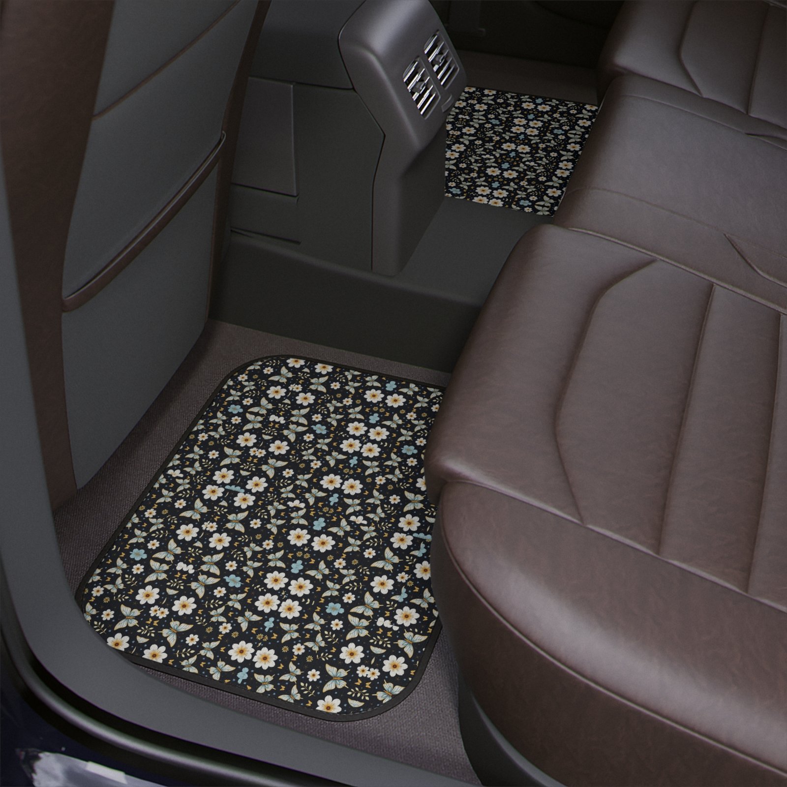 Butterfly Floral Car Floor Mat, 1pc - Blue Design, Vehicle Carpet Rug, Auto Protection Accessories, Gift for Nature Lovers, Customizable - Image 9