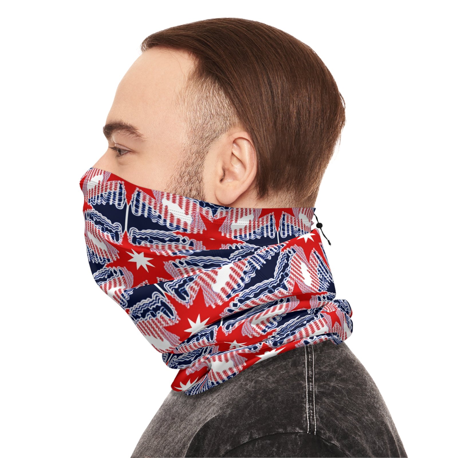 Winter Neck Gaiter, Patriotic Face Covering, USA Flag Design, Neck Warmer with Drawstring, Snowboarding Accessories, Ski Mask - Image 9