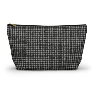Gray Houndstooth Accessory Pouch