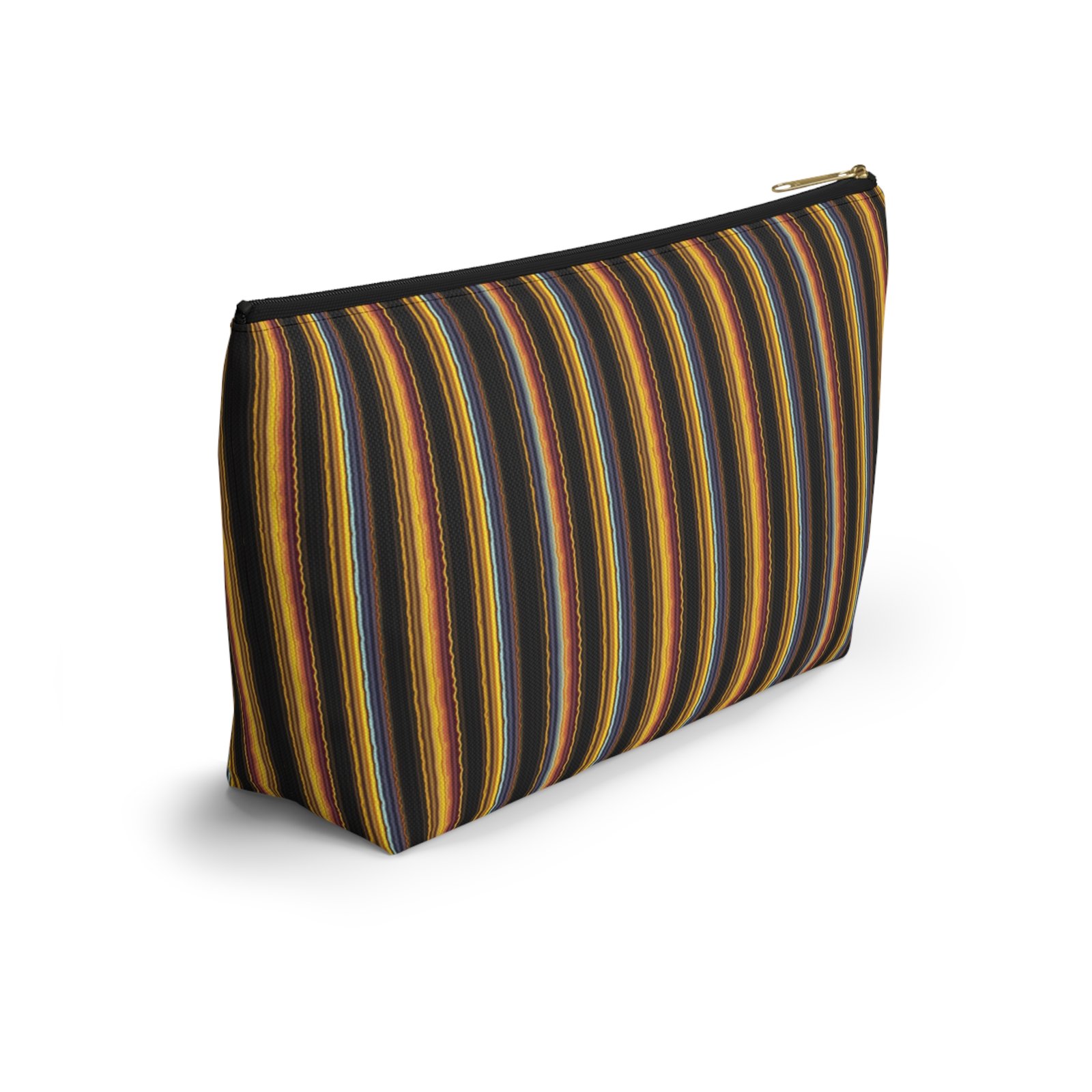 Autumn Stripe Accessory Pouch | T-Bottom Makeup Bag - Image 4