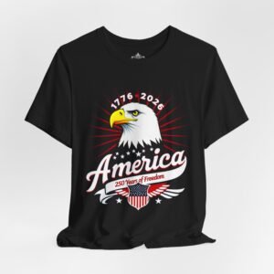 America Eagle Graphic Tee | 250 Years of Freedom Shirt, Patriotic Bald Eagle Tshirt, USA Independence Day Top, American Symbol Tee, Fourth