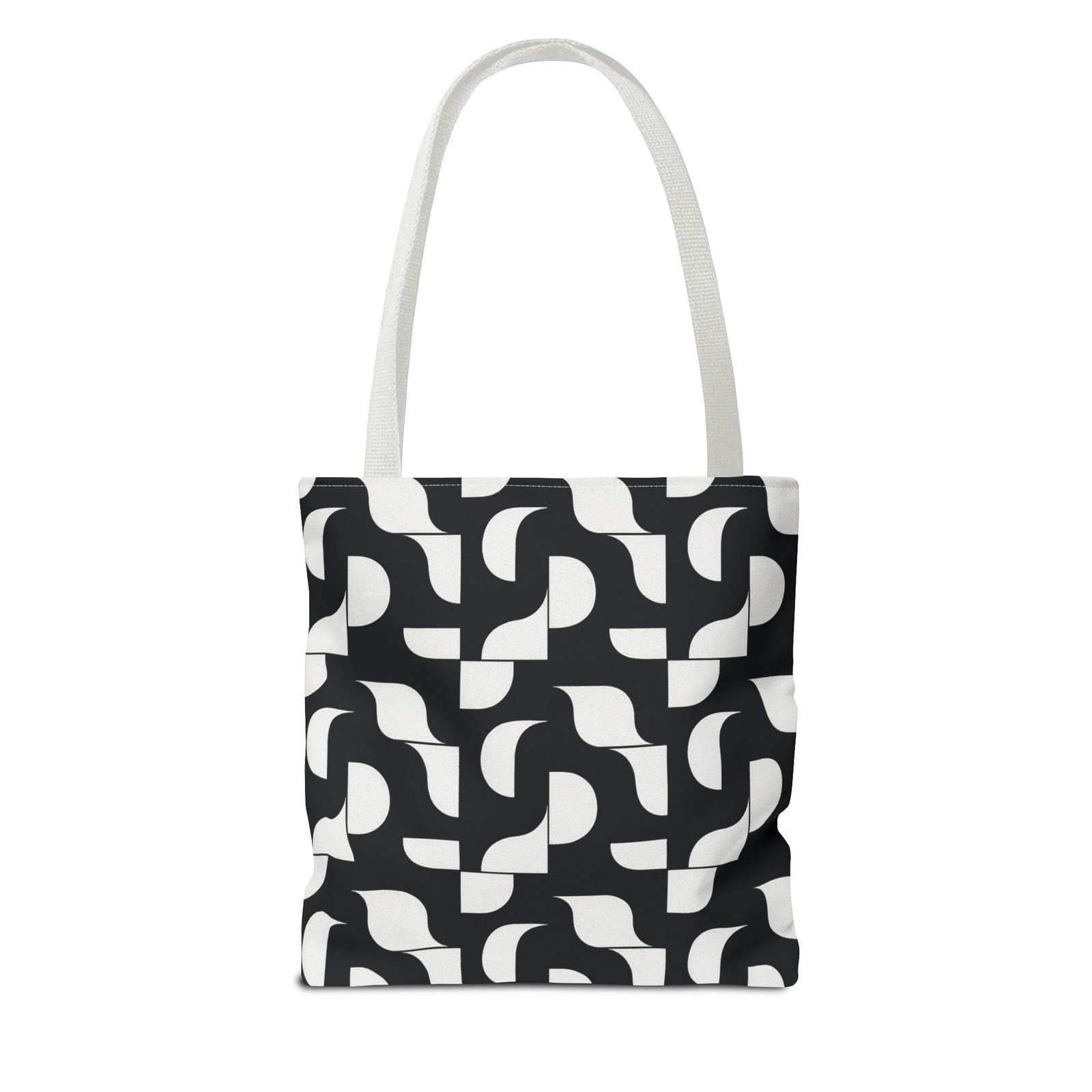 Monochrome Geometric Tote Bag, Black and White Patterned Shopping Bag, Stylish Shoulder Bag, Reusable Grocery Tote, Eco-Friendly Carryall, - Image 14