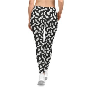 Black White Geometric Pattern Leggings | Abstract Tessellation Leggings