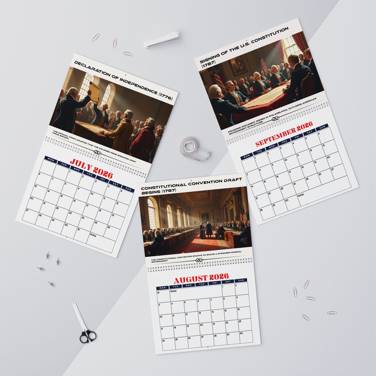 2026 Semiquincentennial Minimalist Calendar, America 250 Wall Calendar, 1776-2026 Patriotic Planner, U.S. 250th Anniversary Gift - Image 11