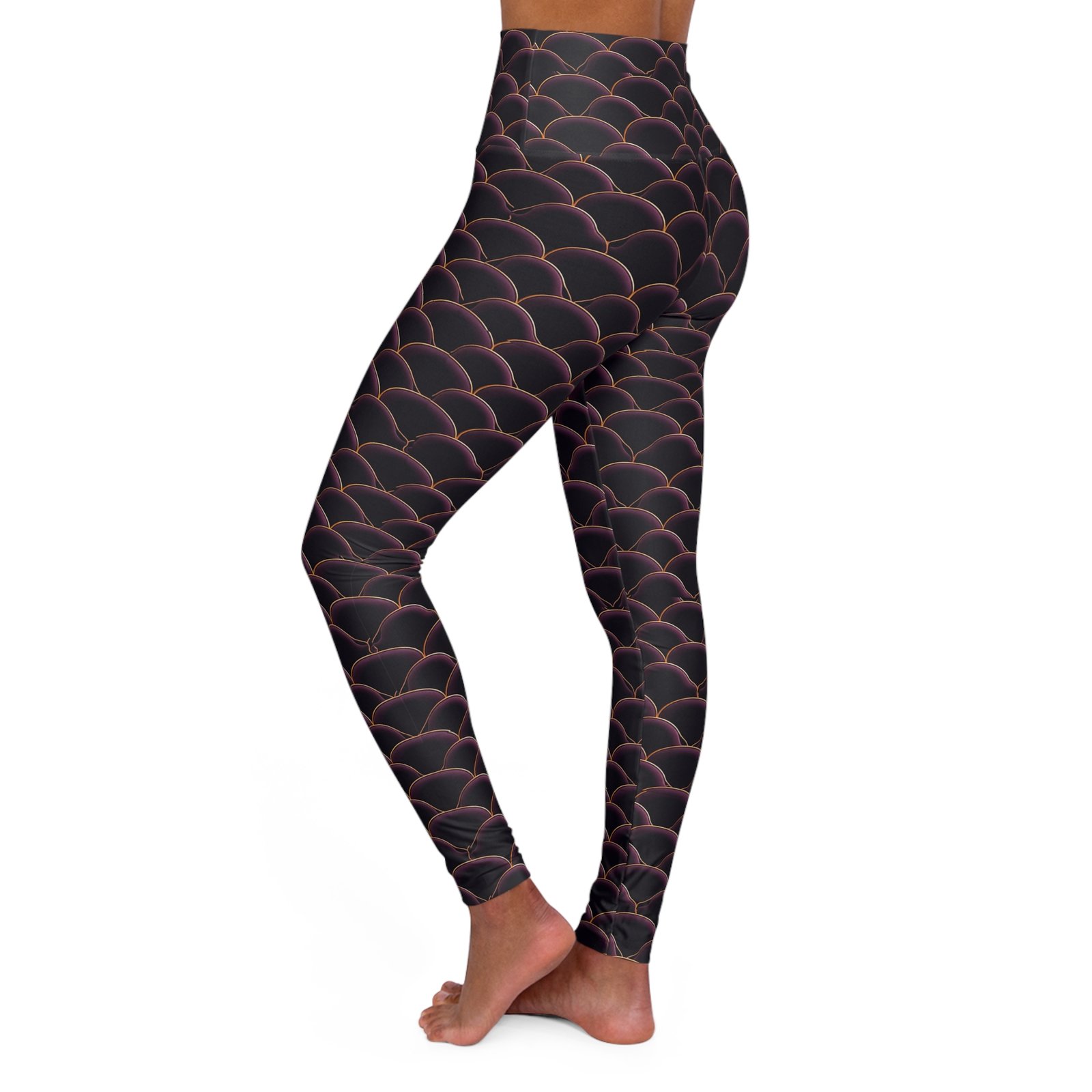 Scales Pattern Yoga Leggings, Women's Activewear, Workout Pants, Pilates Leggings, Gym Leggings, Athletic Tights - Image 3