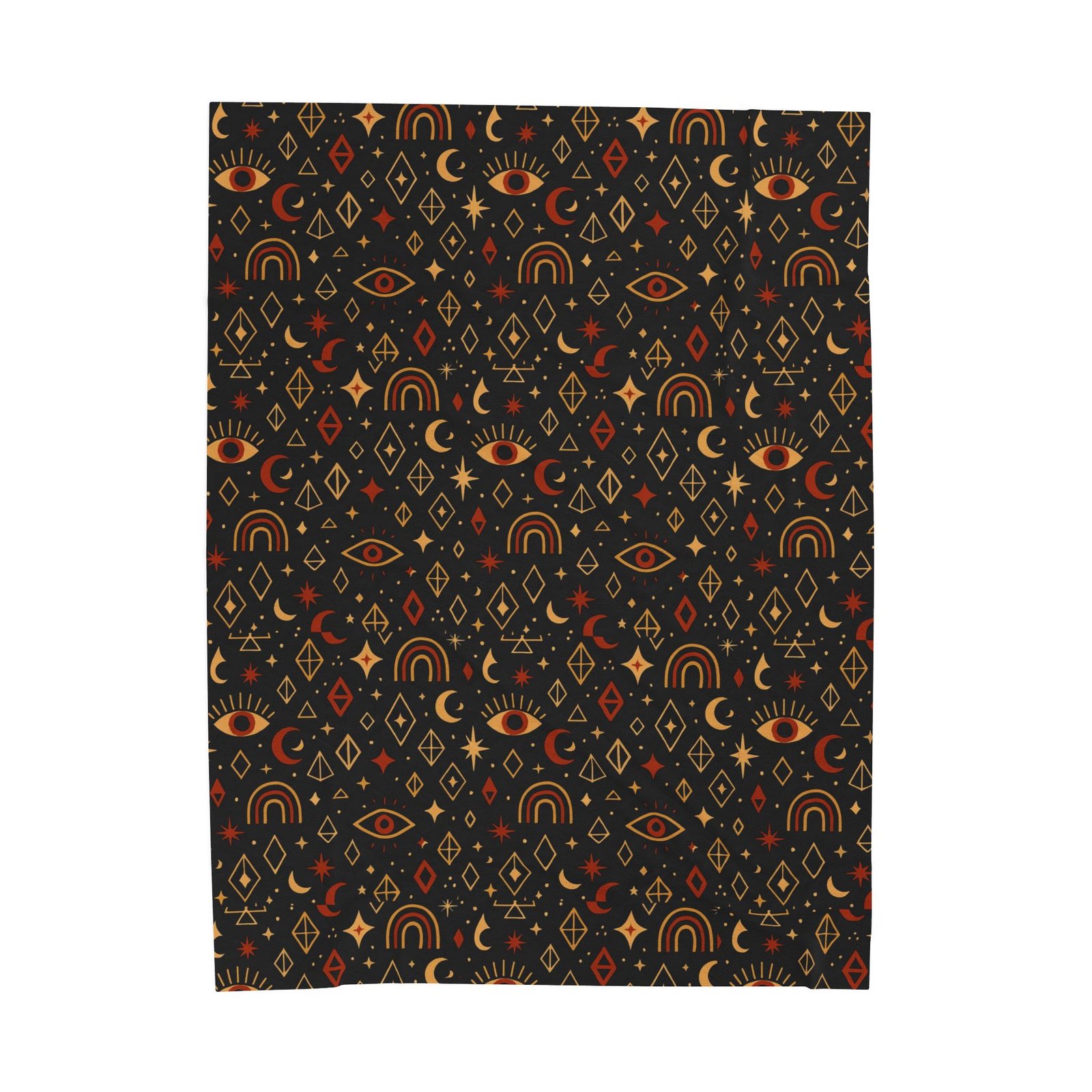 Boho Mystic Eye Velveteen Blanket, Rainbow Arc Symbols, Soft Plush Throw, Cozy Bedding, Home Décor, Gift for Her - Image 2