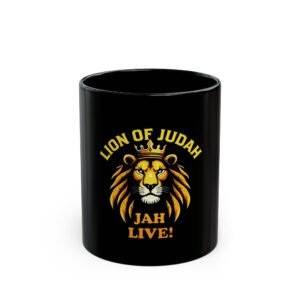 Lion of Judah – Jah Live Black Mug