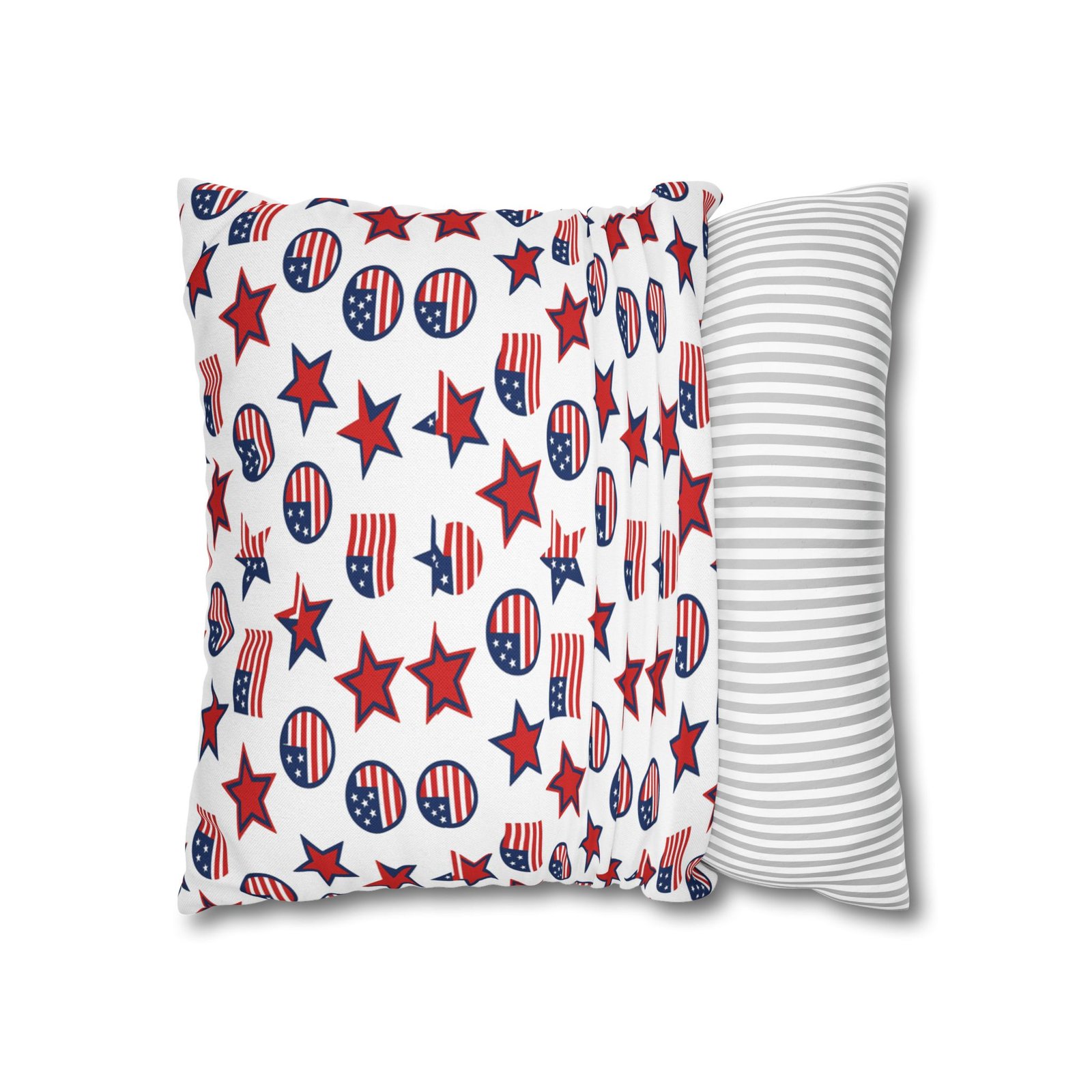 Patriotic Stars and Flags Pillowcase | American Flag Pattern Pillow - Image 10