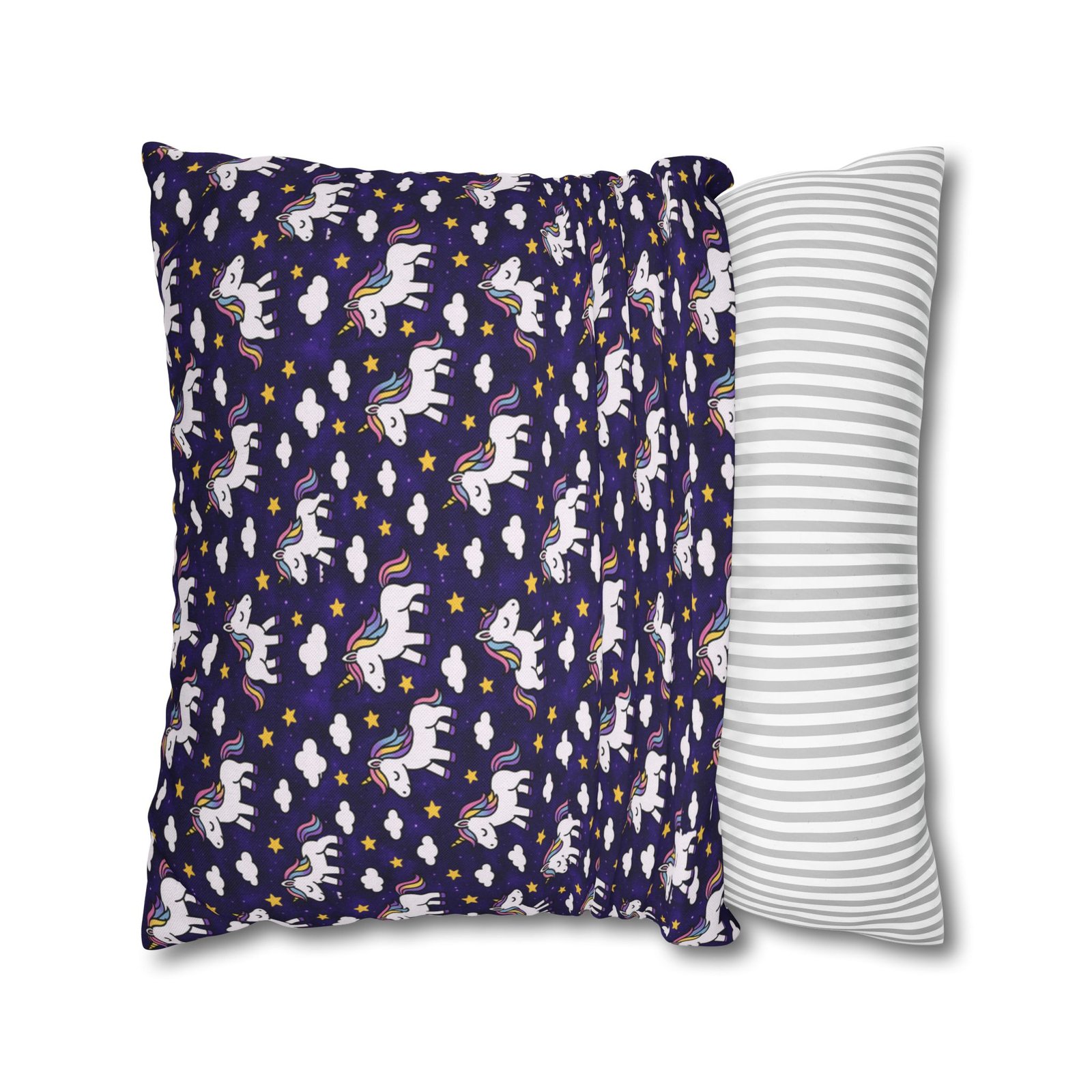 Unicorn Pattern Pillowcase | Square Polyester Throw Pillow Cover - Image 20