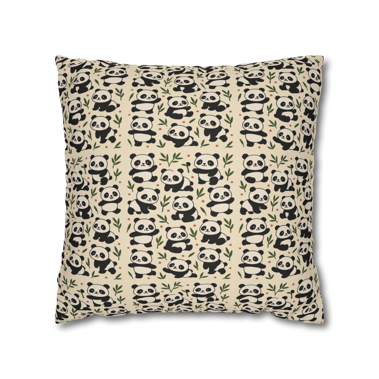 Panda Pattern Pillowcase | Square Spun Polyester Decorative Pillow - Image 13