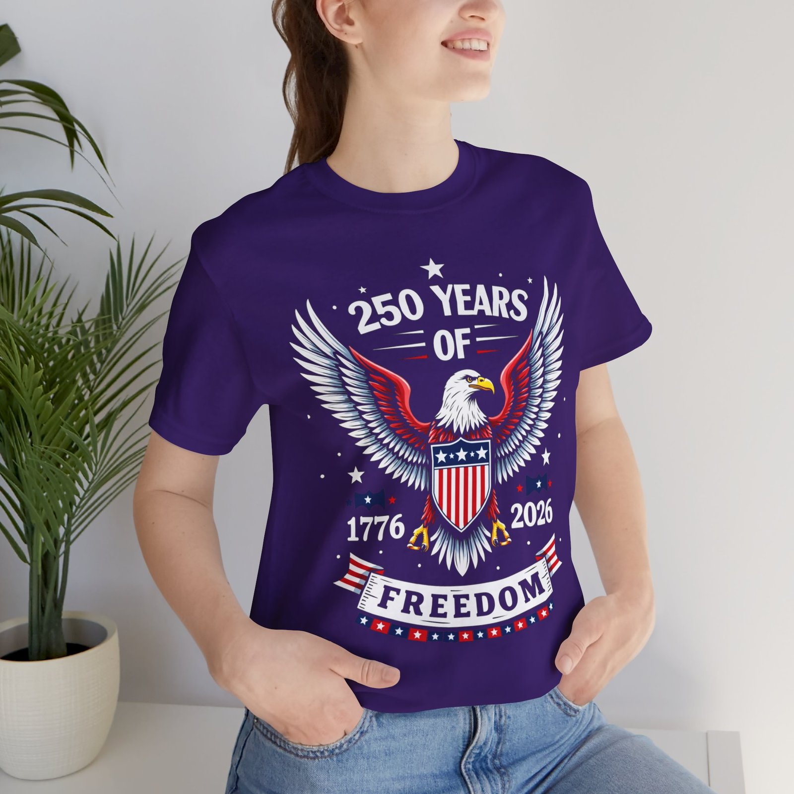 250 Years of Freedom Unisex Tee, Independence Day Shirt, 2026 Celebration Gift, Patriot Apparel, Fourth of July Outfit, Freedom Theme Tee - Image 24