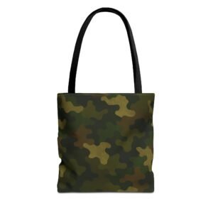 Green Camo Pattern Tote Bag | All-Over Print Canvas Tote