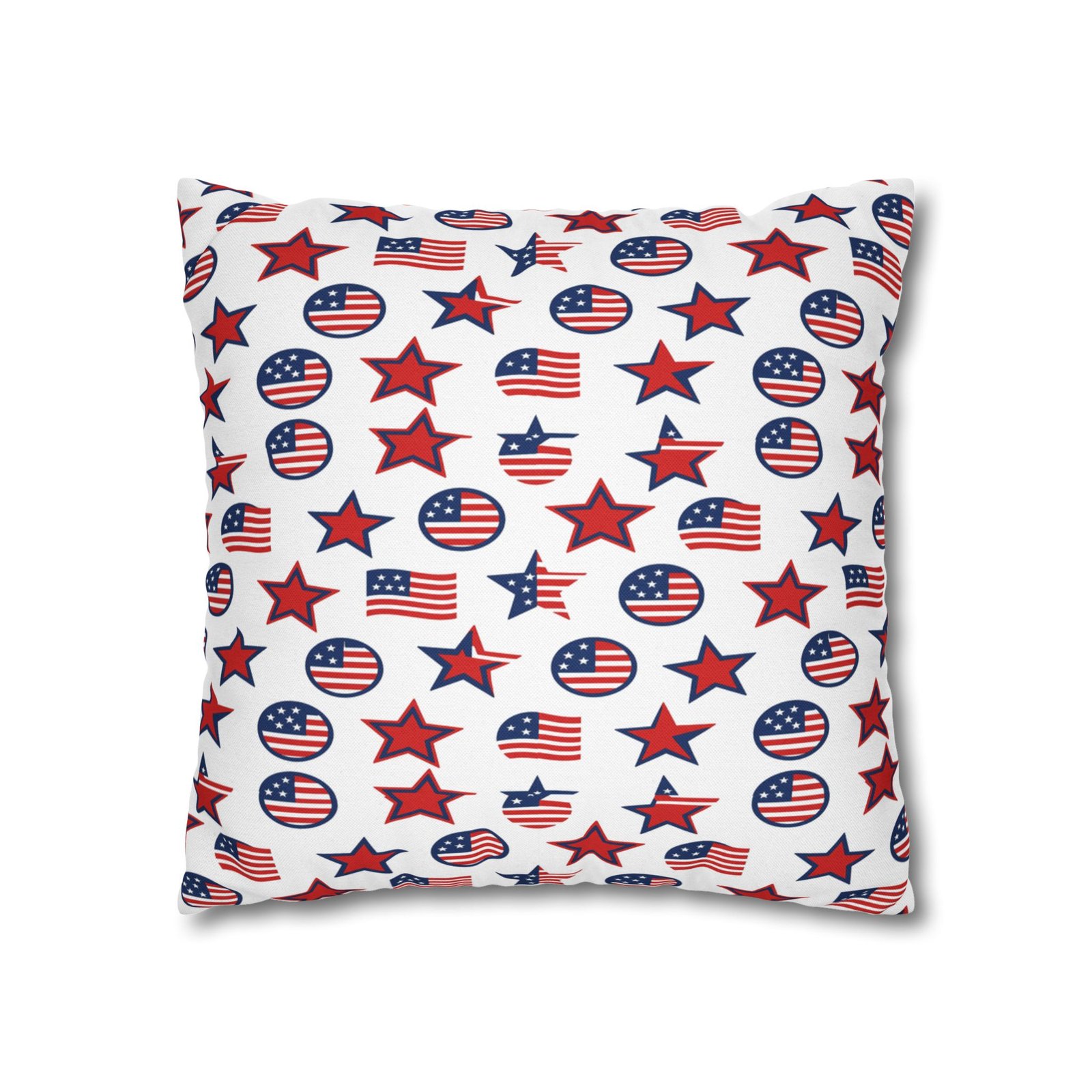 Patriotic Stars and Flags Pillowcase | American Flag Pattern Pillow - Image 9