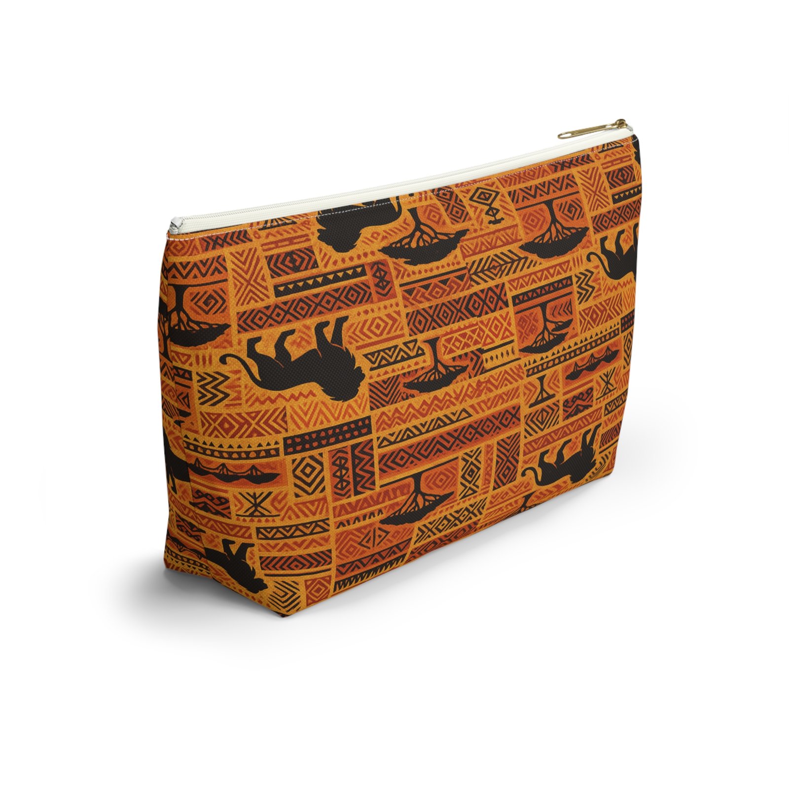 African Safari Lion Pattern Accessory Pouch | T-Bottom Cosmetic Bag - Image 8
