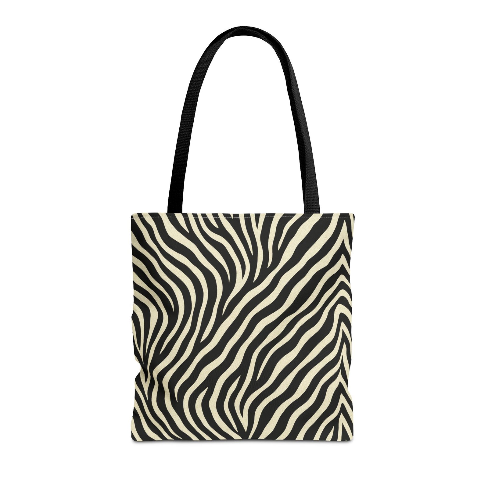 Zebra Stripe Pattern Tote Bag | Animal Print, Black White, All-Over Print - Image 5