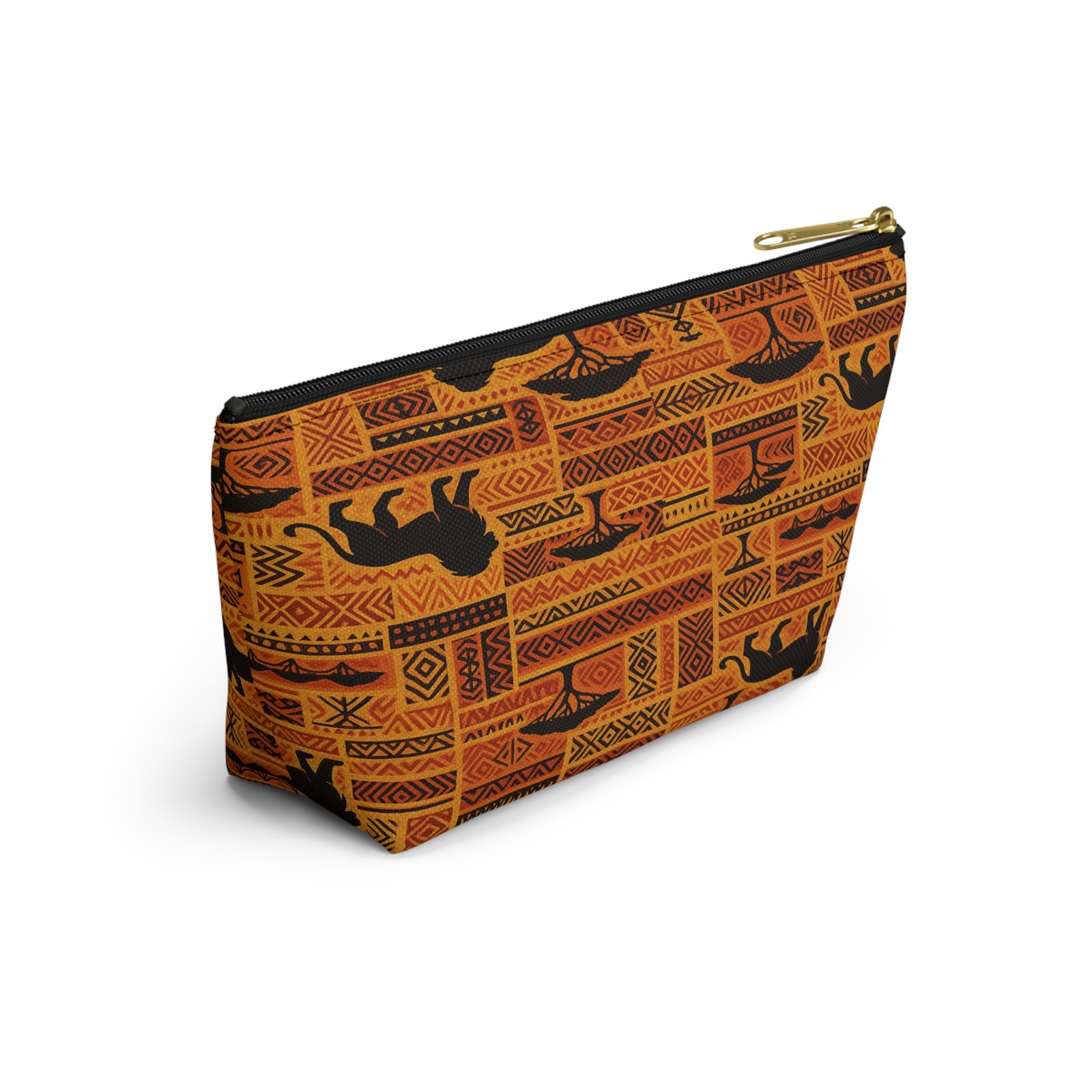 African Safari Lion Pattern Accessory Pouch | T-Bottom Cosmetic Bag - Image 12