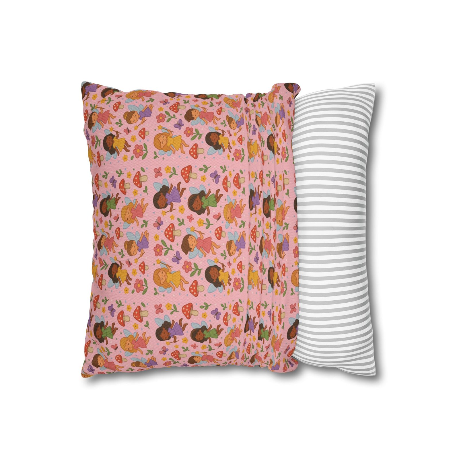 Flower Girls Square Pillowcase, Floral Pillow Cover, Bedroom Decor, Home Accent, Flower Pattern Bedding - Image 5