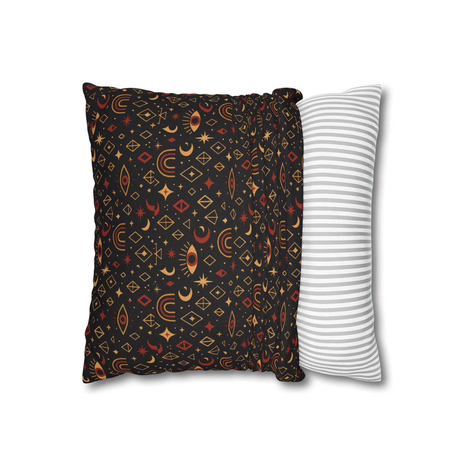 Mystic Eye Pattern Pillowcase | Boho Celestial Motif, Dark Autumn Colors - Image 3